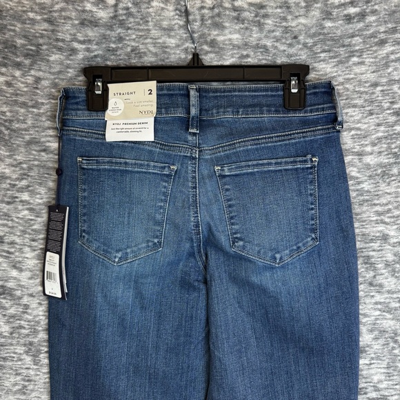 NYDJ Stretch Denim Marilyn Straight Leg Jeans Premium Size 2 Tall NEW - Picture 7 of 13